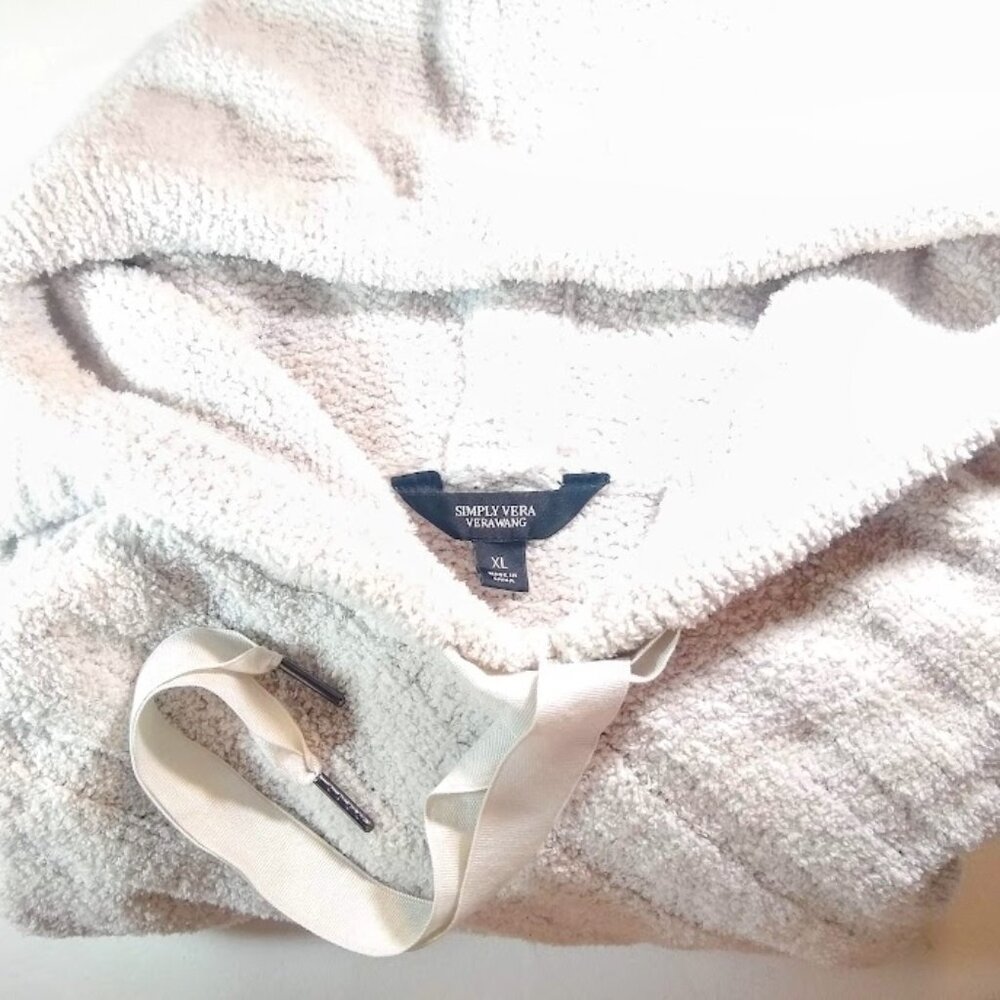 Vera Wang 'Simply Vera' Crossover-Front Teddy Hoodie XL creamy-ivory - Picture 4 of 16